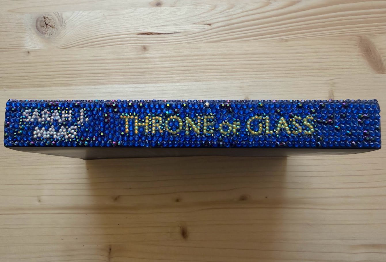 bedazzled spine of book