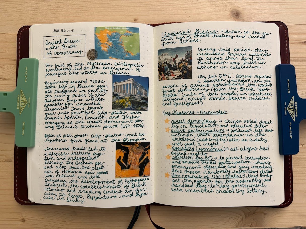 Ancient Greece commonplace book