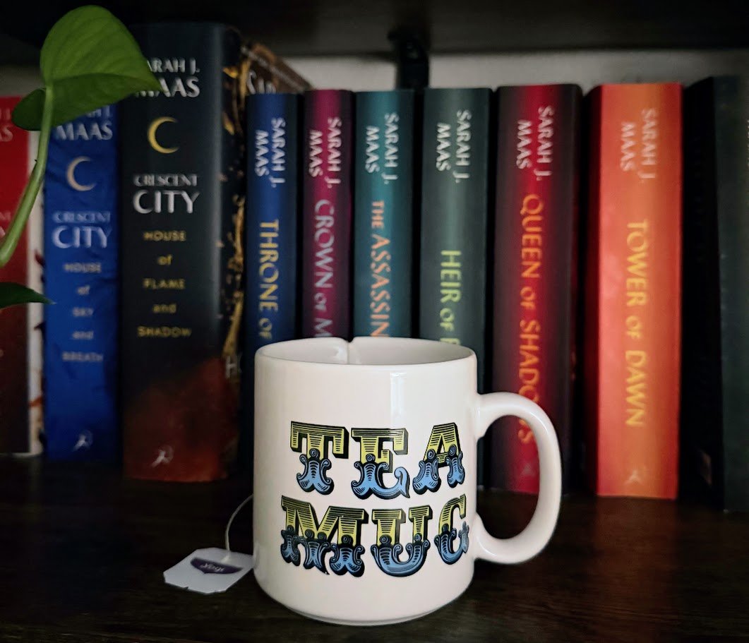 cup of tea by books